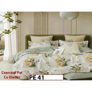 Lenjerie din finet 4 piese 1 Persoana Cearceaf cu Elastec - PE41