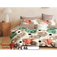 Lenjerie din finet 4 piese 1 Persoana Cearceaf cu Elastec - PE46