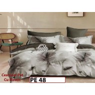 Lenjerie din finet 4 piese 1 Persoana Cearceaf cu Elastec - PE48