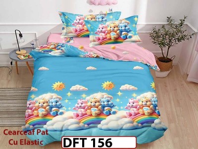 Lenjerie din finet 4 piese 1 Persoana Cearceaf cu Elastic - DFT156 Lenjerie din finet 4 piese 1 Persoana Cearceaf cu Elastic - DFT156