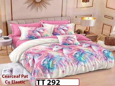 Lenjerie din finet 6 piese si cearceaf cu Elastic - TT 292 Lenjerie din finet 6 piese si cearceaf cu Elastic - TT 292