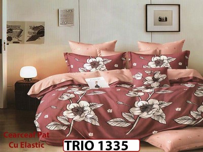 Lenjerie din finet  6 piese cearceaf cu elastic - TRIO1335 Lenjerie din finet  6 piese cearceaf cu elastic - TRIO1335