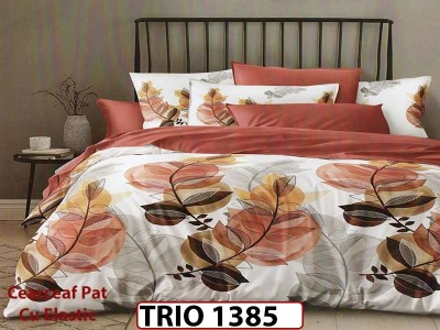 Lenjerie din finet  6 piese cearceaf cu elastic - TRIO1385 Lenjerie din finet  6 piese cearceaf cu elastic - TRIO1385