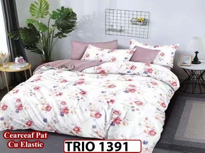 Lenjerie din finet  6 piese cearceaf cu elastic - TRIO1391 Lenjerie din finet  6 piese cearceaf cu elastic - TRIO1391