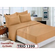 Lenjerie din damasc finetat  6 piese cearceaf cu elastic - TRIO1399