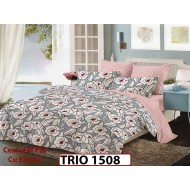 Lenjerie din finet  6 piese cearceaf cu elastic - TRIO1508