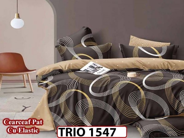 Lenjerie din finet 6 piese cearceaf cu elastic - TRIO1547 Lenjerie din finet 6 piese cearceaf cu elastic - TRIO1547
