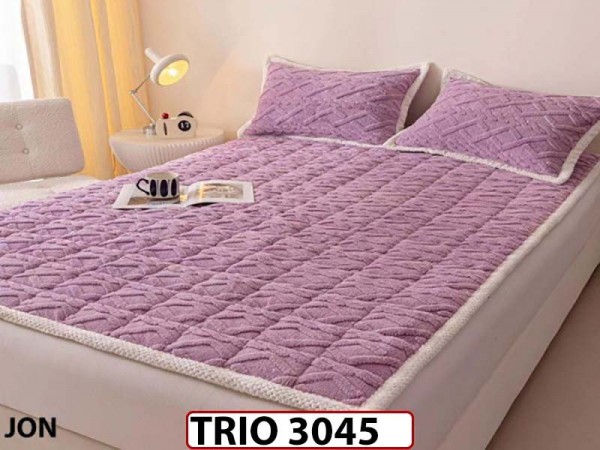 Husa / topper model tricotat + 2 Fete de Perne - Saltea 160x200 - TRIO3045 Husa / topper model tricotat + 2 Fete de Perne - Saltea 160x200 - TRIO3045