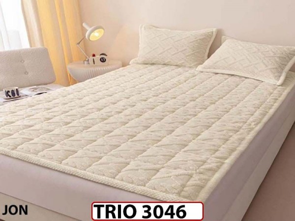 Husa / topper model tricotat + 2 Fete de Perne - Saltea 160x200 - TRIO3046 Husa / topper model tricotat + 2 Fete de Perne - Saltea 160x200 - TRIO3046