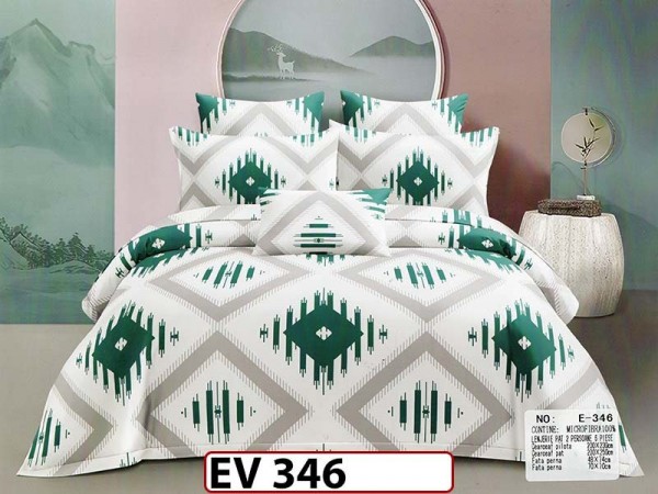 Lenjerie din bumbac Satinat 6 piese Casa New Concept - EV346 Lenjerie din bumbac Satinat 6 piese Casa New Concept - EV346