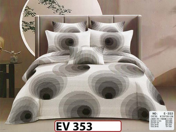 Lenjerie din bumbac Satinat 6 piese Casa New Concept - EV353 Lenjerie din bumbac Satinat 6 piese Casa New Concept - EV353