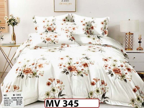Lenjerie din bumbac Satinat 4 piese Casa New Concept - MV345 Lenjerie din bumbac Satinat 4 piese Casa New Concept - MV345