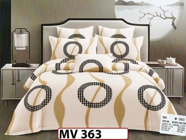 Lenjerie din bumbac Satinat 4 piese Casa New Concept - MV363 Lenjerie din bumbac Satinat 4 piese Casa New Concept - MV363