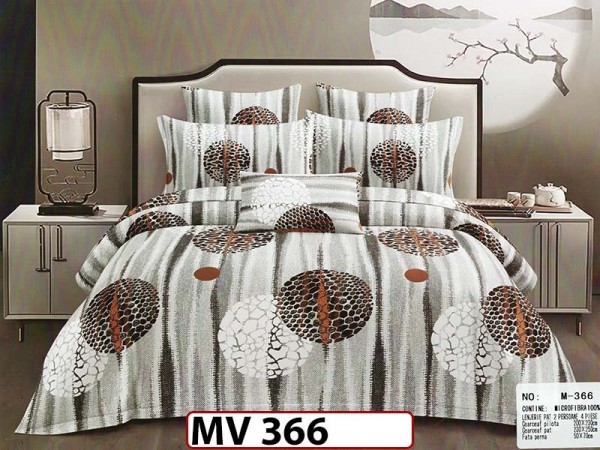 Lenjerie din bumbac Satinat 4 piese Casa New Concept - MV366 Lenjerie din bumbac Satinat 4 piese Casa New Concept - MV366