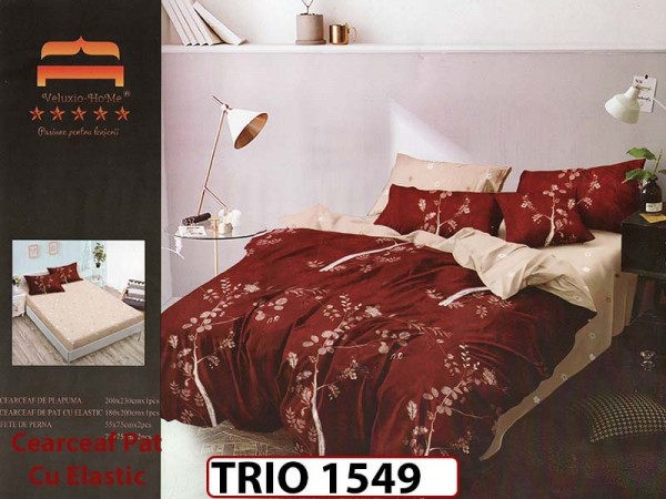 Lenjerie din finet 6 piese cearceaf cu elastic - TRIO1549 Lenjerie din finet 6 piese cearceaf cu elastic - TRIO1549