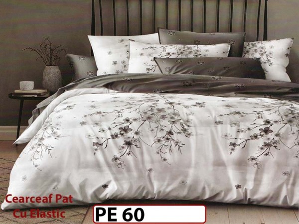 Lenjerie din finet 4 piese 1 Persoana Cearceaf cu Elastec - PE 60 Lenjerie din finet 4 piese 1 Persoana Cearceaf cu Elastec - PE 60