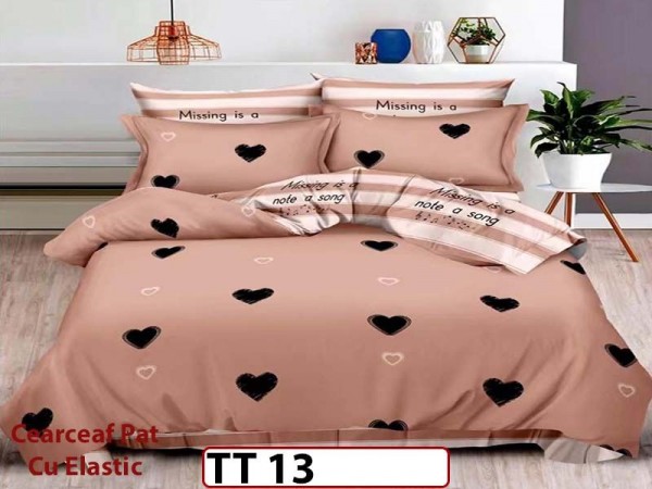 Lenjerie din finet 6 piese si cearceaf cu Elastic - TT 13 Lenjerie din finet 6 piese si cearceaf cu Elastic - TT 13