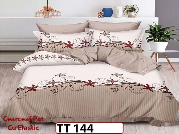 Lenjerie din finet 6 piese si cearceaf cu Elastic - TT 144 Lenjerie din finet 6 piese si cearceaf cu Elastic - TT 144