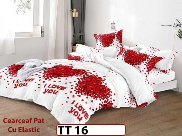 Lenjerie din finet 6 piese si cearceaf cu Elastic - TT 16 Lenjerie din finet 6 piese si cearceaf cu Elastic - TT 16