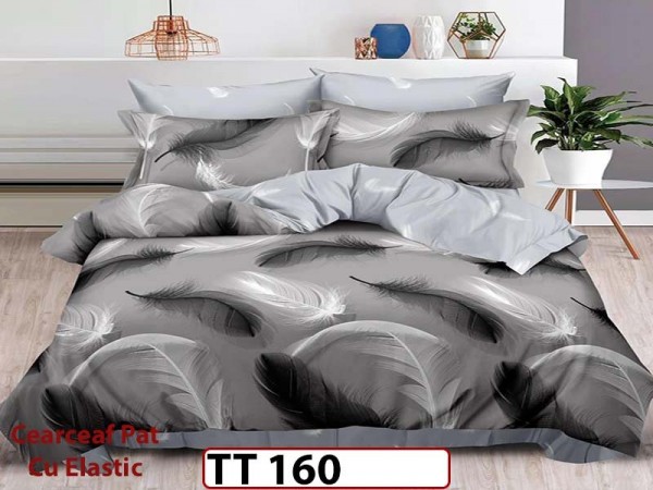 Lenjerie din finet 6 piese si cearceaf cu Elastic - TT 160 Lenjerie din finet 6 piese si cearceaf cu Elastic - TT 160