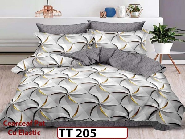 Lenjerie din finet 6 piese si cearceaf cu Elastic - TT 205 Lenjerie din finet 6 piese si cearceaf cu Elastic - TT 205