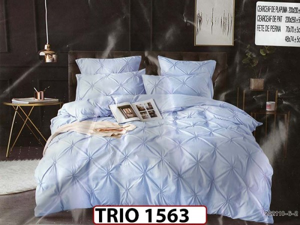 Lenjerie din finet 6 piese cu pliuri - TRIO1563 Lenjerie din finet 6 piese cu pliuri - TRIO1563