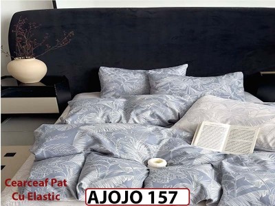 Lenjerie din finet 6 piese si cearceaf cu Elastic - AJOJO157