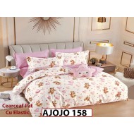 Lenjerie din finet 6 piese si cearceaf cu Elastic - AJOJO158