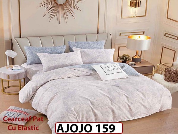 Lenjerie din finet 6 piese si cearceaf cu Elastic - AJOJO159 Lenjerie din finet 6 piese si cearceaf cu Elastic - AJOJO159