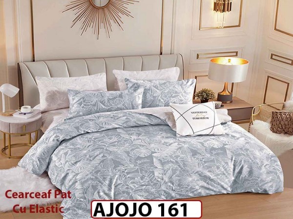 Lenjerie din finet 6 piese si cearceaf cu Elastic - AJOJO161 Lenjerie din finet 6 piese si cearceaf cu Elastic - AJOJO161