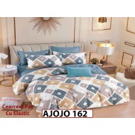 Lenjerie din finet 6 piese si cearceaf cu Elastic - AJOJO162