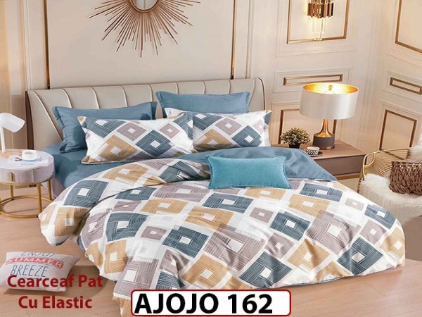 Lenjerie din finet 6 piese si cearceaf cu Elastic - AJOJO162 Lenjerie din finet 6 piese si cearceaf cu Elastic - AJOJO162