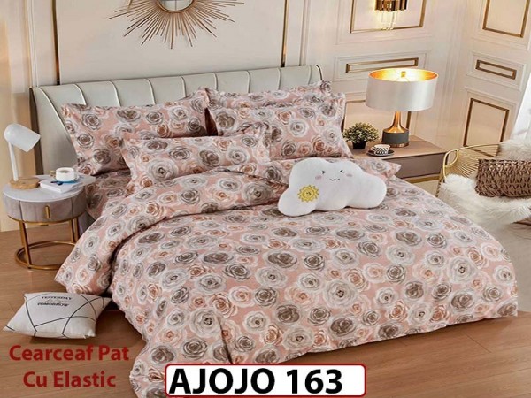 Lenjerie din finet 6 piese si cearceaf cu Elastic - AJOJO163 Lenjerie din finet 6 piese si cearceaf cu Elastic - AJOJO163