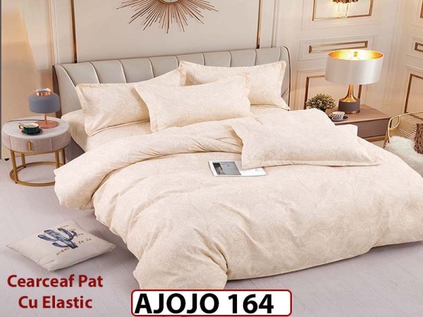 Lenjerie din finet 6 piese si cearceaf cu Elastic - AJOJO164 Lenjerie din finet 6 piese si cearceaf cu Elastic - AJOJO164