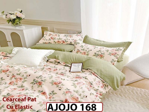 Lenjerie din finet 6 piese si cearceaf cu Elastic - AJOJO168 Lenjerie din finet 6 piese si cearceaf cu Elastic - AJOJO168