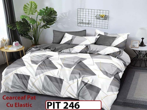Lenjerie din finet 6 piese si cearceaf cu elastic - PIT246 Lenjerie din finet 6 piese si cearceaf cu elastic - PIT246