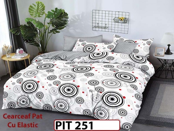 Lenjerie din finet 6 piese si cearceaf cu elastic - PIT251 Lenjerie din finet 6 piese si cearceaf cu elastic - PIT251