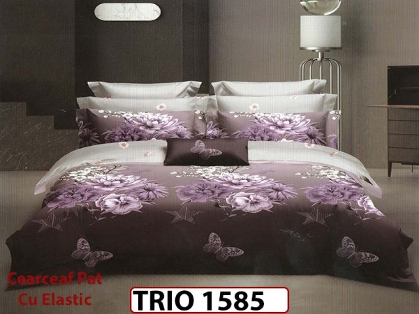 Lenjerie din finet 6 piese cearceaf cu elastic - TRIO1582 Lenjerie din finet 6 piese cearceaf cu elastic - TRIO1582