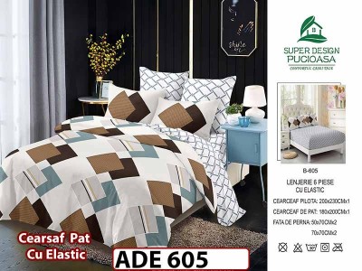 Lenjerie din finet  6 piese si cearceaf cu elastic - ADE 605 Lenjerie din finet  6 piese si cearceaf cu elastic - ADE 605