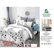 Lenjerie din finet  6 piese si cearceaf cu elastic - ADE 616