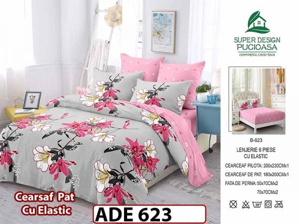 Lenjerie din finet 6 piese si cearceaf cu elastic - ADE 623 Lenjerie din finet 6 piese si cearceaf cu elastic - ADE 623