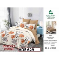 Lenjerie din finet  6 piese si cearceaf cu elastic - ADE 629