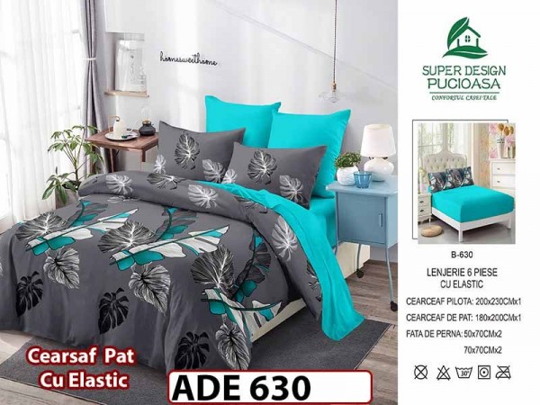 Lenjerie din finet 6 piese si cearceaf cu elastic - ADE 630 Lenjerie din finet 6 piese si cearceaf cu elastic - ADE 630