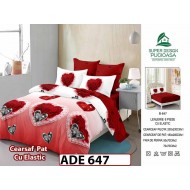 Lenjerie din finet  6 piese si cearceaf cu elastic - ADE 647