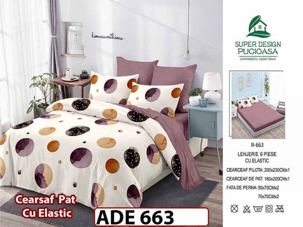 Lenjerie din finet 6 piese si cearceaf cu elastic - ADE 663 Lenjerie din finet 6 piese si cearceaf cu elastic - ADE 663