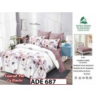 Lenjerie din finet  6 piese si cearceaf cu elastic - ADE 687