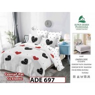 Lenjerie din finet  6 piese si cearceaf cu elastic - ADE 697