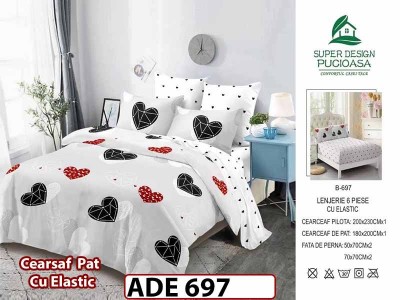 Lenjerie din finet  6 piese si cearceaf cu elastic - ADE 697 Lenjerie din finet  6 piese si cearceaf cu elastic - ADE 697