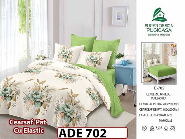 Lenjerie din finet 6 piese si cearceaf cu elastic - ADE 702 Lenjerie din finet 6 piese si cearceaf cu elastic - ADE 702