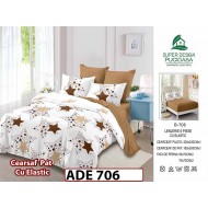 Lenjerie din finet  6 piese si cearceaf cu elastic - ADE 706